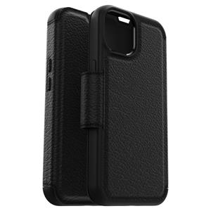 Otterbox Strada Case - iPhone 14 Plus leren bookcase hoesje - Zwart + Lunso Tempered Glass