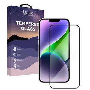 Lunso iPhone 14 Plus - Gehard Beschermglas - Full Cover Screenprotector - Black Edge