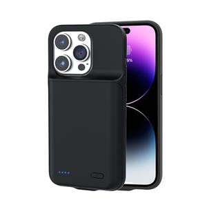 Lunso iPhone 14 Pro Max hoes - Oplaad case - 6800 mAh - Zwart