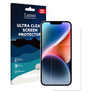 Lunso iPhone 14 - Duo Pack (2 stuks) Beschermfolie - Full Cover Screenprotector