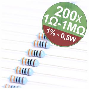 Quadrios 22P081 Metaalfilmweerstand assortiment Axiaal bedraad 0.5 W 1 % 1 set(s)