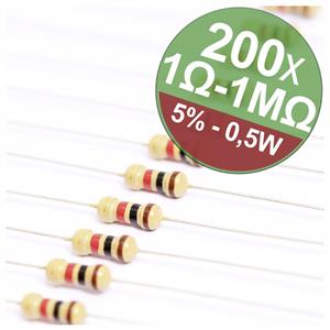 Quadrios 22P105 Koolfilmweerstand assortiment Axiaal bedraad 0.5 W 5 % 1 set(s)