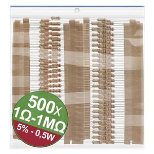 Quadrios 22P105 Kohleschicht-Widerstand Sortiment axial bedrahtet 0.5W 0.05% 1 Set
