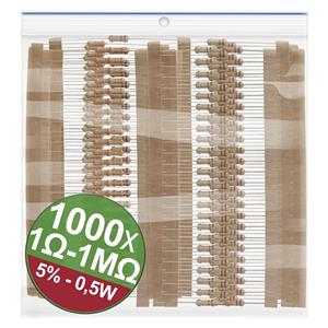 Quadrios 22P106 Kohleschicht-Widerstand Sortiment axial bedrahtet 0.5W 0.05% 1 Set