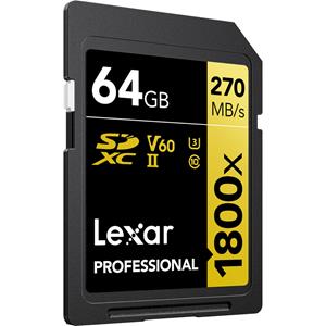 Lexar Professional SDXC Gold 64GB 1800x UHS-II V60