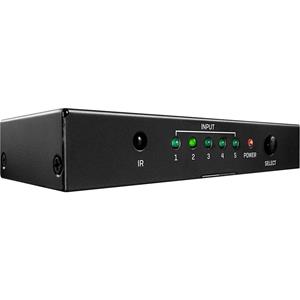 Lindy 5 Port HDMI 2.0 18G Switch - Video/Audio-Schalter - 5 Anschlüsse