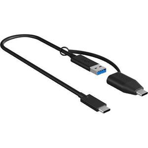 ICY BOX USB-kabel USB 3.2 Gen2 (USB 3.1 Gen2) USB-C stekker, USB-A stekker 35 cm Zwart 60836