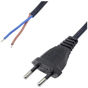 Akyga Strom Anschlusskabel [1x offene Kabelenden - 1x Euro-Stecker] 1.5m Schwarz