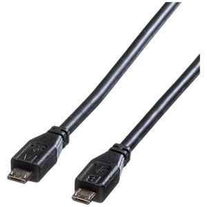 Roline USB-kabel USB 2.0 USB-micro-A stekker, USB-micro-B stekker 1.80 m Zwart Afgeschermd 11.02.8753