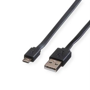 Roline USB-Kabel USB 2.0 USB-A Stecker, USB-Micro-B Stecker 1.00m Schwarz Ungeschirmt, TPE-Mantel 11