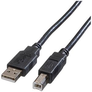 Roline USB-kabel USB 2.0 USB-A stekker, USB-B stekker 0.80 m Zwart Afgeschermd 11.02.8808