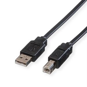 Roline USB-Kabel USB 2.0 USB-A Stecker, USB-B Stecker 0.80m Schwarz Ungeschirmt 11.02.8867