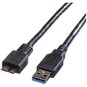 Roline USB-kabel USB 3.2 Gen1 (USB 3.0 / USB 3.1 Gen1) USB-A stekker, USB-micro-B stekker 2.00 m Zwart Afgeschermd 11.02.8875