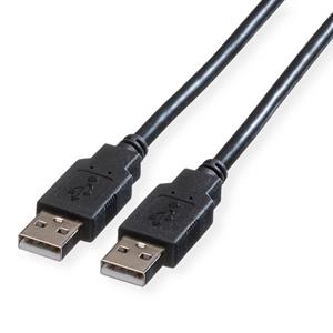 Roline USB-Kabel USB 2.0 USB-A Stecker 0.80m Schwarz Geschirmt 11.02.8908