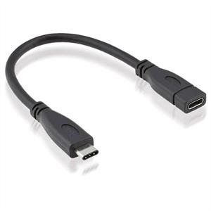 Roline USB-kabel USB 3.2 Gen2 (USB 3.1 Gen2) USB-C stekker, USB-C bus 0.15 m Zwart Afgeschermd 11.02.9015