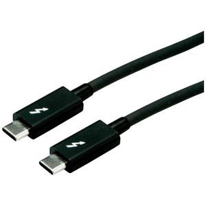 Roline USB-kabel Thunderbolt 3 Thunderbolt (USB-C) stekker 2.00 m Zwart Afgeschermd 11.02.9042