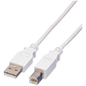 Value USB-kabel USB 2.0 USB-A stekker, USB-B stekker 3.00 m Wit Afgeschermd 11.99.8831