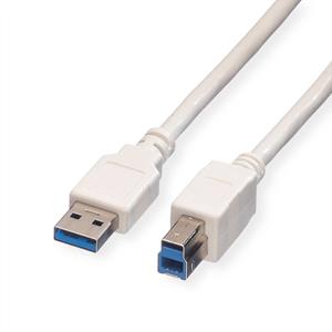 Value USB-kabel USB 3.2 Gen1 (USB 3.0 / USB 3.1 Gen1) USB-A stekker, USB-B stekker 0.80 m Wit Afgeschermd 11.99.8869