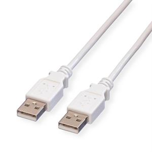 Value USB-kabel USB 2.0 USB-A stekker 0.80 m Wit Afgeschermd 11.99.8909