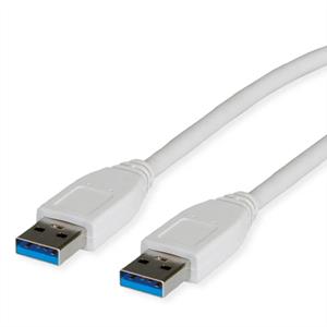 Value USB-Kabel USB 3.2 Gen1 (USB 3.0 / USB 3.1 Gen1) USB-A Stecker 1.80m Weiß Geschirmt 11.99.8975