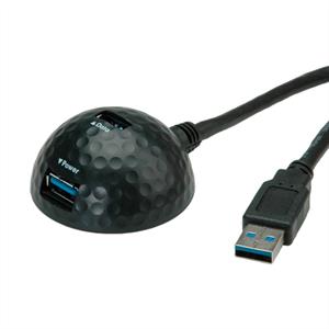 Value USB-Kabel USB 3.2 Gen1 (USB 3.0 / USB 3.1 Gen1) USB-A Stecker, USB-A Buchse 1.50m Schwarz Gesc