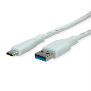 Value USB-kabel USB 3.2 Gen1 (USB 3.0 / USB 3.1 Gen1) USB-A stekker, USB-C stekker 2 m Wit Afgeschermd 11.99.9035