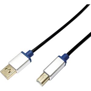 LogiLink USB-kabel USB 2.0 USB-A stekker, USB-B stekker 2.00 m Zwart BUAB220