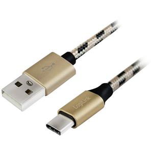 LogiLink USB-kabel USB 2.0 USB-C stekker, USB-A stekker 1.00 m Zwart CU0133