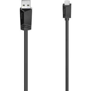 Hama USB-kabel USB 2.0 USB-micro-B stekker, USB-A stekker 0.75 m Zwart 00200607