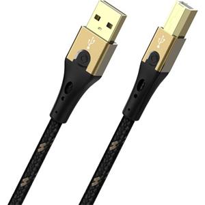 Oehlbach USB-kabel USB 2.0 USB-A stekker, USB-B stekker 0.50 m Zwart/goud D1C9540