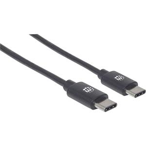 Manhattan USB-Kabel USB 2.0 USB-C™ Stecker 50.00cm Schwarz 354868