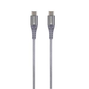 Skross USB-kabel USB 2.0 USB-C stekker, USB-C stekker 1.20 m Space grijs Rond, Flexibel, Stoffen mantel SKCA0017C-C120CN