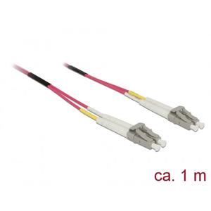 Delock 84640 Glasfaser LWL Anschlusskabel [1x LC-Stecker - 1x LC-Stecker] 50/125 µ Multimode OM4 1.