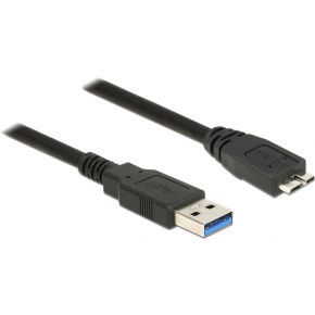 Delock USB-kabel USB 3.2 Gen1 (USB 3.0 / USB 3.1 Gen1) USB-A stekker, USB-micro-B 3.0 stekker 2.00 m Zwart Vergulde steekcontacten 85074