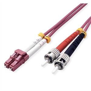 VALUE F.O. kabel 50/125µm OM4, LC/ST, violet, 10 m