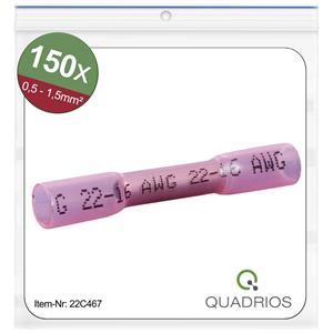 Quadrios 22C467 Stoßverbinder mit Schrumpfschlauch 0.5mm² 1.5mm² Vollisoliert Rot 1 Set