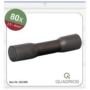 Quadrios 22C468 Stoßverbinder mit Schrumpfschlauch 2.5mm² 4mm² Vollisoliert Schwarz 1 Set