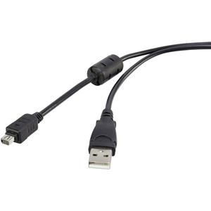 Renkforce USB-Kabel USB 2.0 USB-A Stecker 1.50m Schwarz mit Ferritkern, vergoldete Steckkontakte RF-