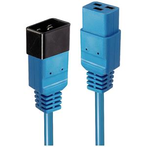 LINDY Strom Verlängerungskabel [1x Kaltgeräte-Buchse C19 - 1x Kaltgeräte-Stecker C20] 3m Blau