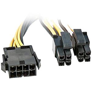 LINDY Strom Verlängerungskabel [1x ATX-Stecker 8pol. (4+4) - 1x ATX-Stecker 8pol.] 0.4m Schwarz, Ge