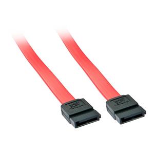 Lindy 33324 0.5m SATA SATA Zwart, Rood SATA-kabel