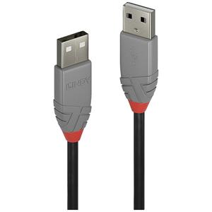 LINDY USB-kabel USB 2.0 USB-A stekker, USB-A stekker 0.2 m Zwart 36690