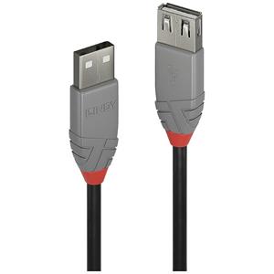 LINDY USB-kabel USB 2.0 USB-A stekker, USB-A bus 5 m Zwart, Grijs 36705