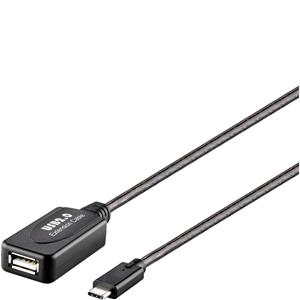 Renkforce USB-Kabel USB 2.0 USB-C™ Stecker, USB-A Buchse 10.00m Schwarz vergoldete Steckkontakte R