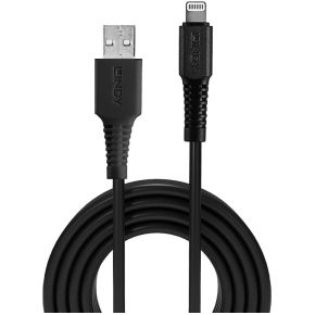 LINDY USB-kabel USB 2.0 Apple Lightning stekker, USB-A stekker 0.5 m Zwart 31319