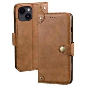 Idewei iPhone 14 Wallet Case met Magnetische Sluiting - Bruin