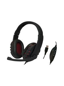 LogiLink USB-Headset High Quality, mit Mikrofon, schwarz/rot