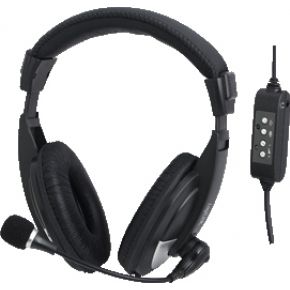 LogiLink USB-Headset, mit Mikrofon, schwarz