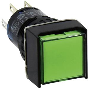 Idec AL6Q-A24P-G AL6Q-A24P-G Verlichte druktoets 250 V 1 A 2x uit/(aan) Moment Groen IP65 1 stuk(s)