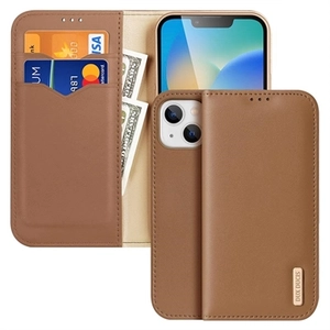 Dux Ducis Hivo iPhone 14 Wallet Leren Hoesje - Bruin